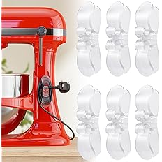 INDEMO 6-Pack Clear Cord Organizer for Kitchen Appliances - Stick-On Cord Winder for Air Fryer, Blender, Coffee Maker & More